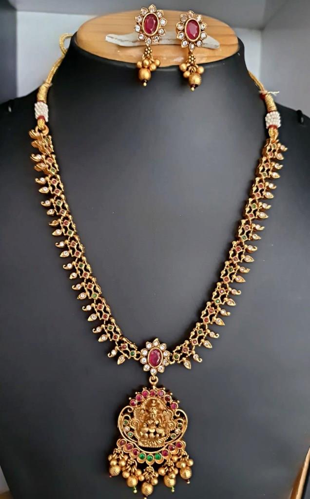 Goddess Budha Gold Plated Necklace Set.