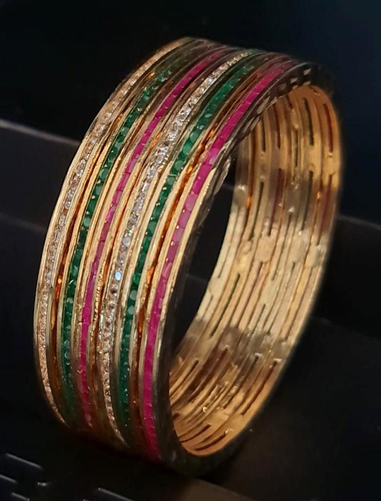 Golden Polish Bangles (Set Of 4)