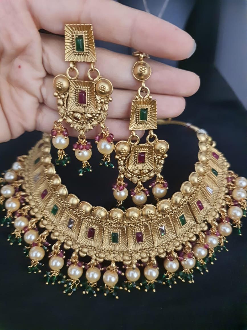 Traditional Heavy Chokkar Necklace Set.