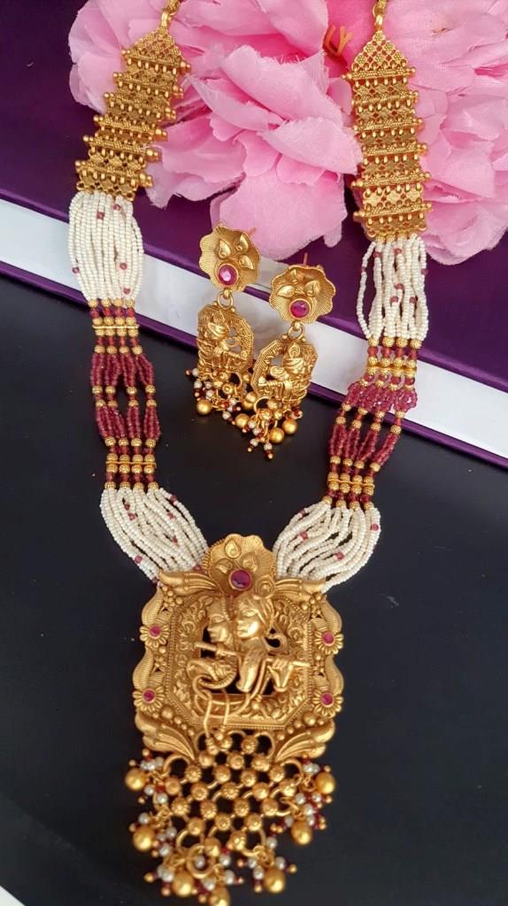 Radha Krishna Necklace Set.