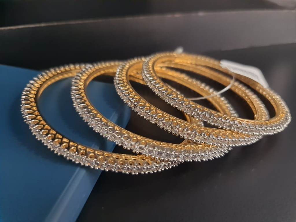 Gold Plated American Diamond Bangles