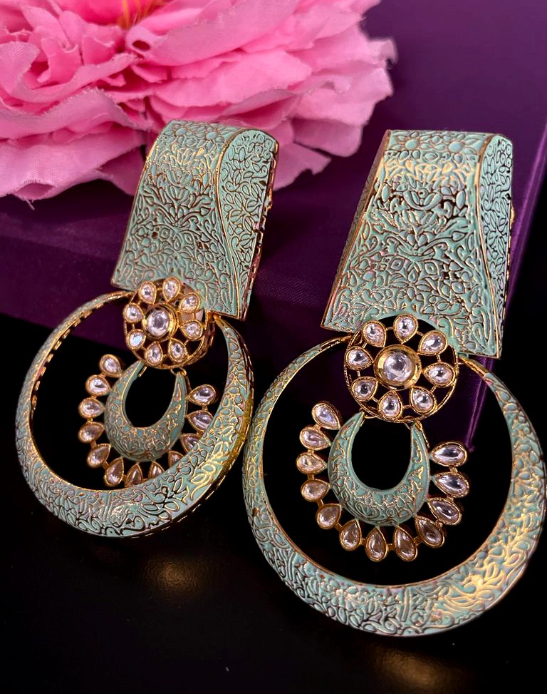 Minakari Gold Plates Earrings.