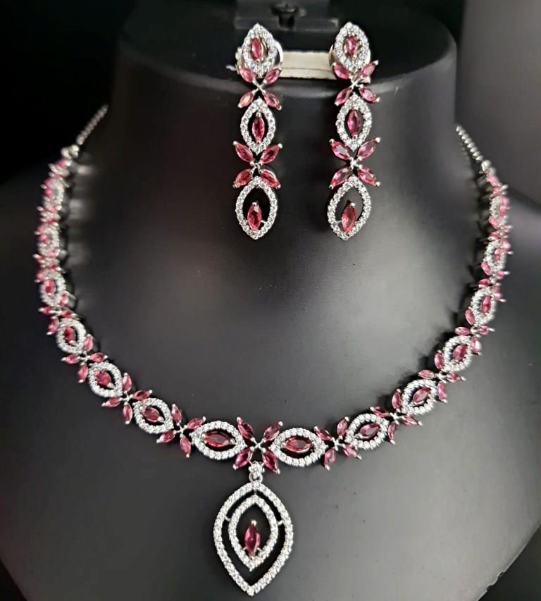 American Diamond Necklace Set.