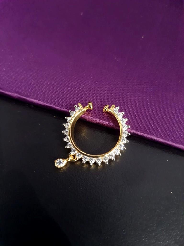 Small CZ Diamond Nath Nose Ring.