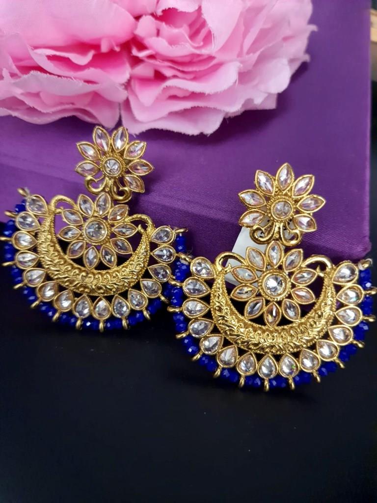 Royal Blue Onex Beads Earrings.