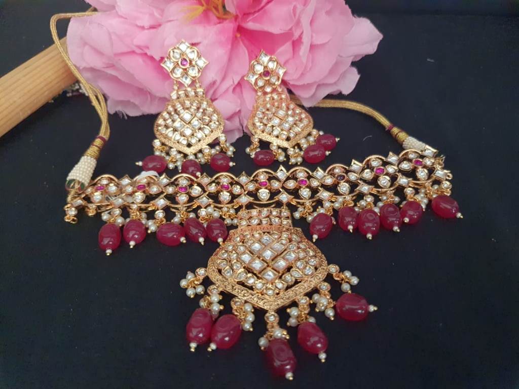 Any Indian Festival Ware Kundan Necklace Set.