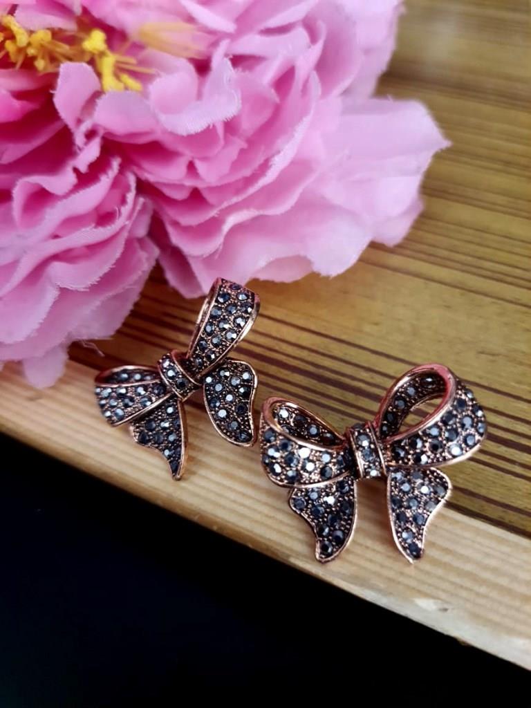 Butterfly Design Copper Polish Western Earrings