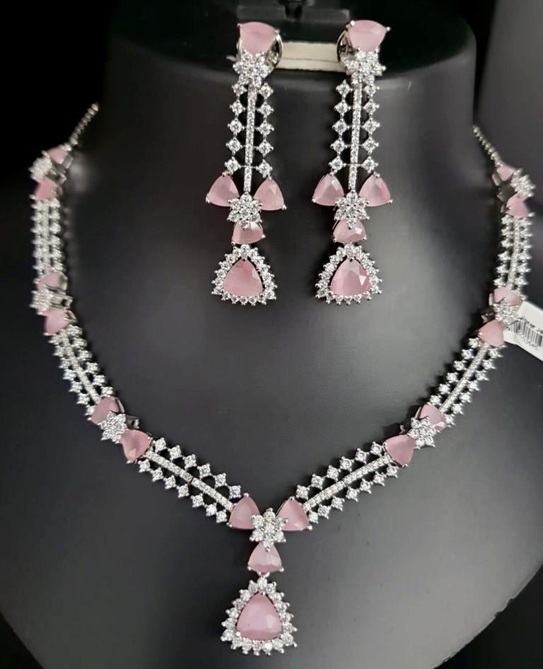 Classy American Diamond Necklace Set.