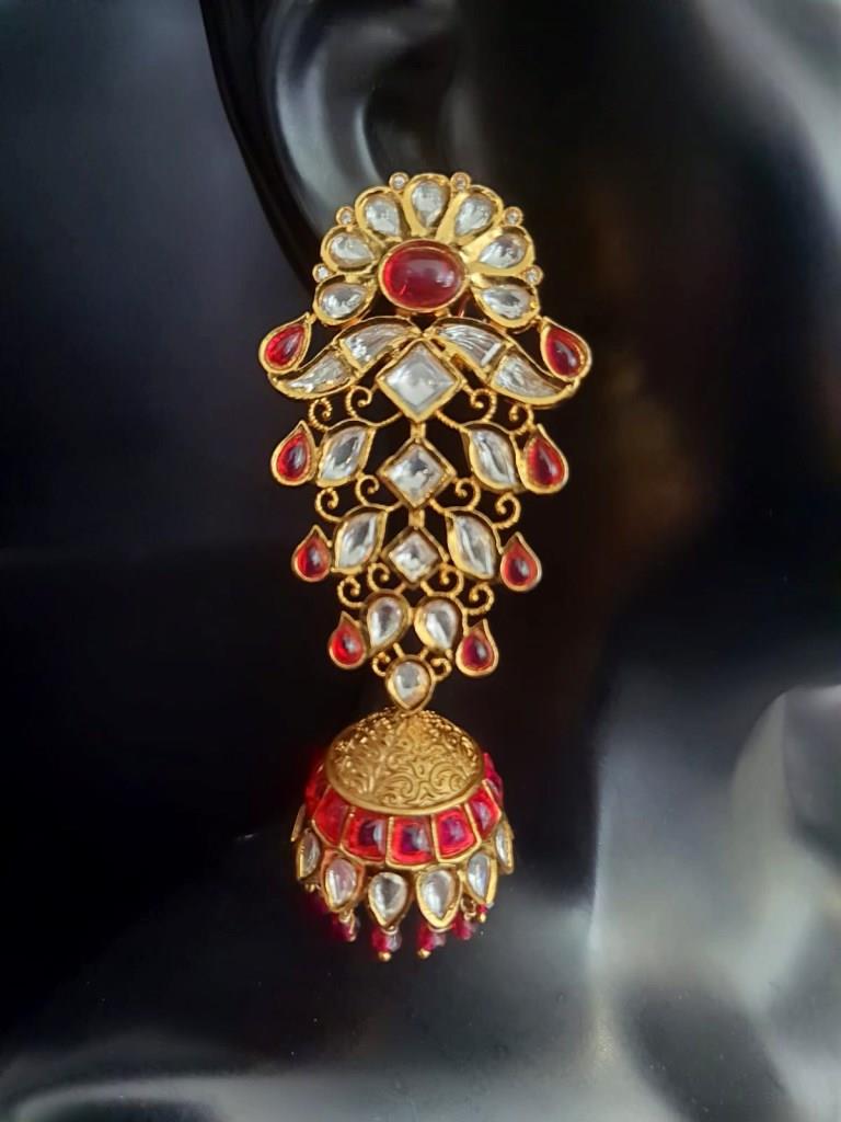 Traditional Long Uncut KundanEarrings.