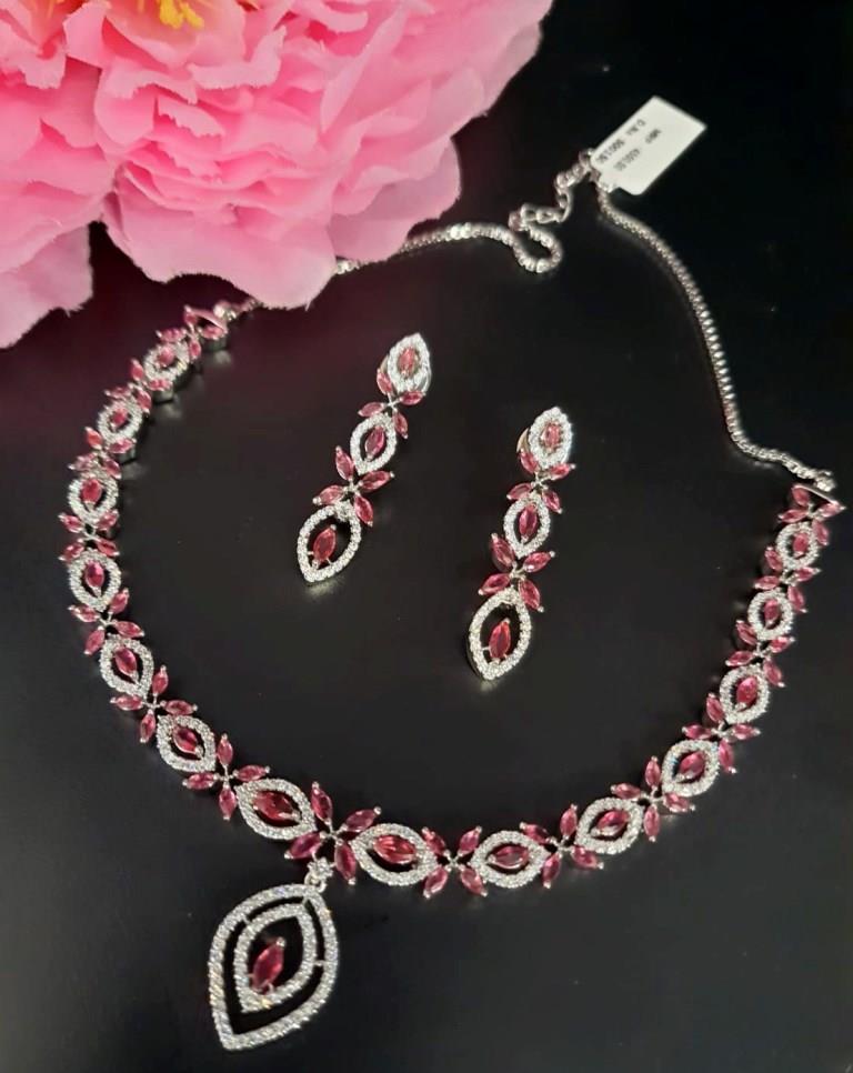 American Diamond Necklace Set.