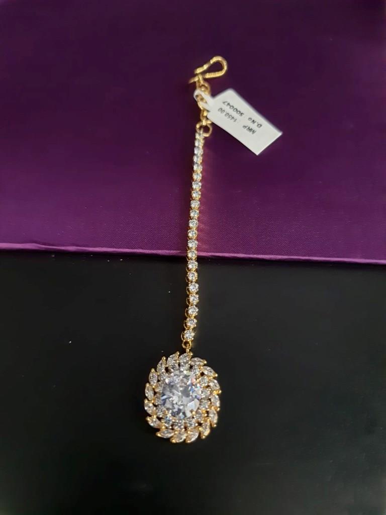 Indo-Western Maangtika CZ Diamond.