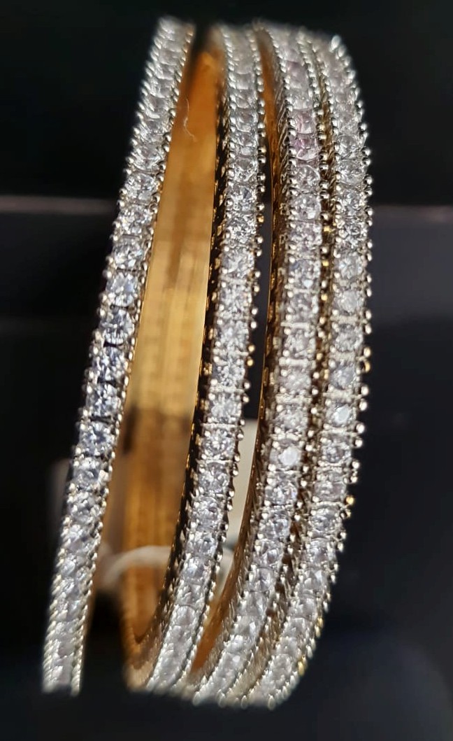 Gold Plated American Diamond Bangles