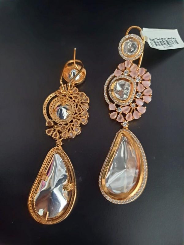 Rose Gold Plated Unique Design Earrings.