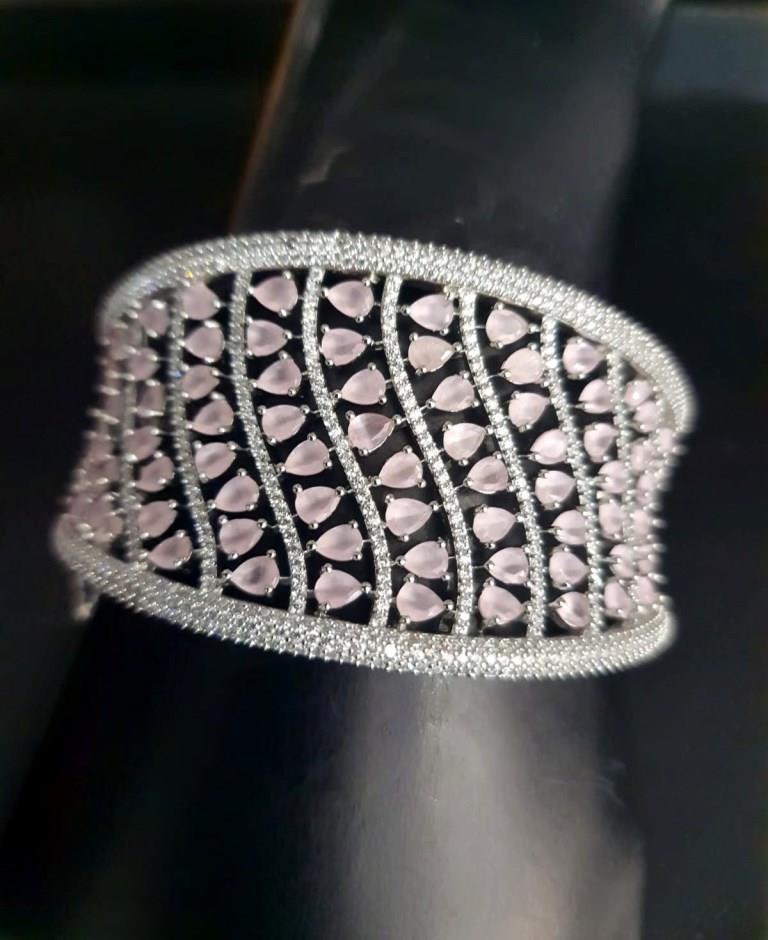 Rhodium Plated CZ Diamond Bracellets.