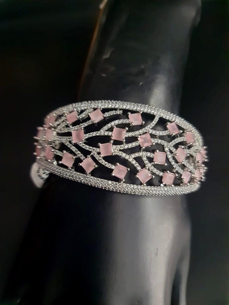 Rhodium Plated CZ Diamond Bracellets.