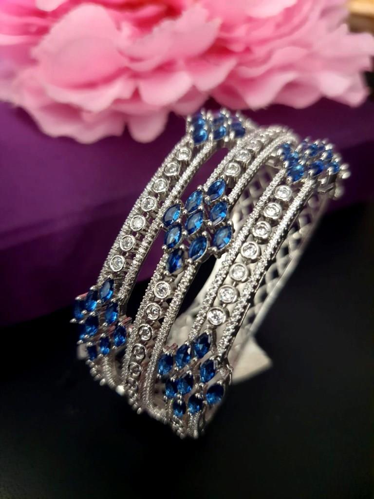 Navy Blue Stones With CZ Diamond Bracellet.