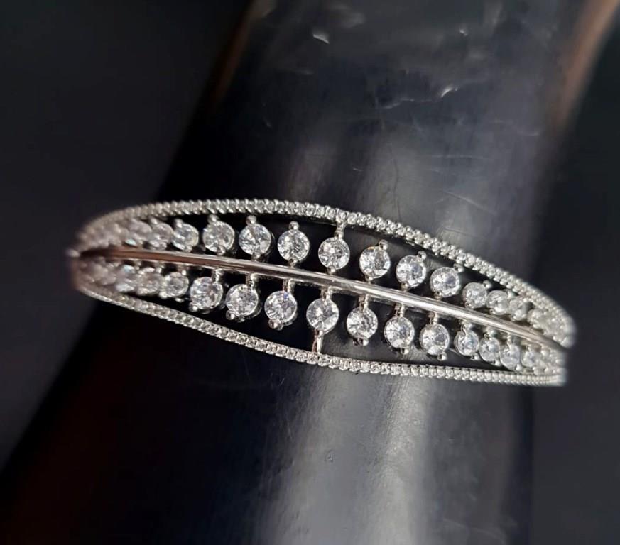 Rhodium Plated CZ Diamond Bracellets.