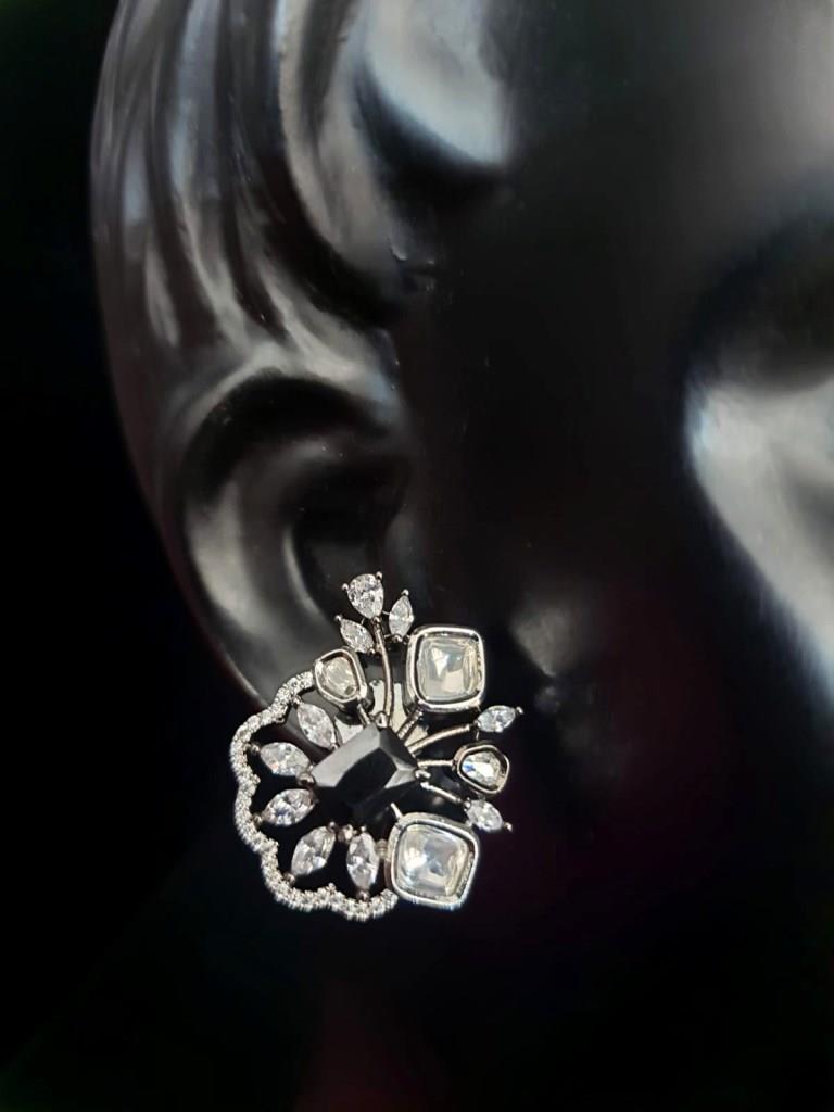 Marquise And CZ Diamond Designer Tops Earrings.