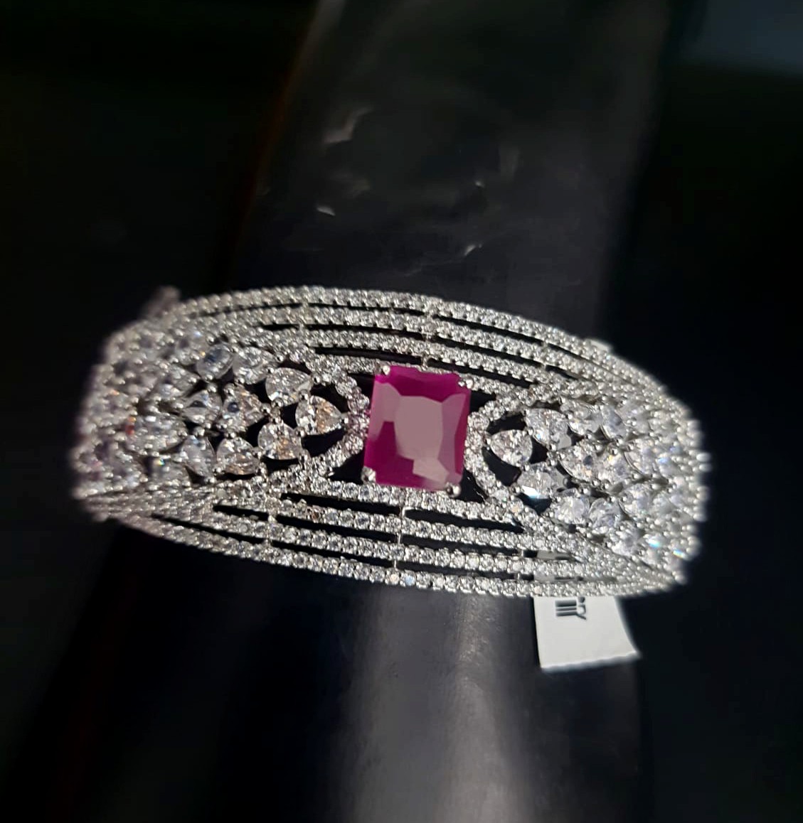 CZ Diamond With Ruby Stone Bracellet.