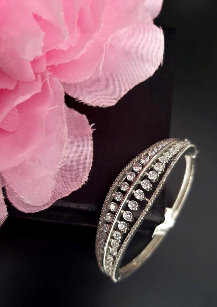 Rhodium Plated CZ Diamond Bracellets.