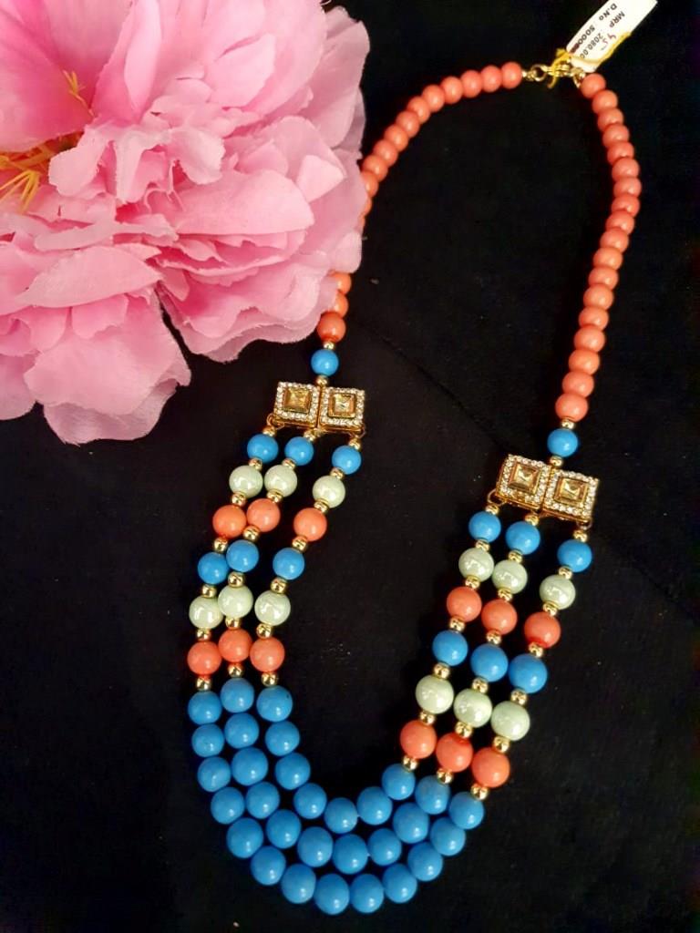 Tri Color Moti Handmala Mala.