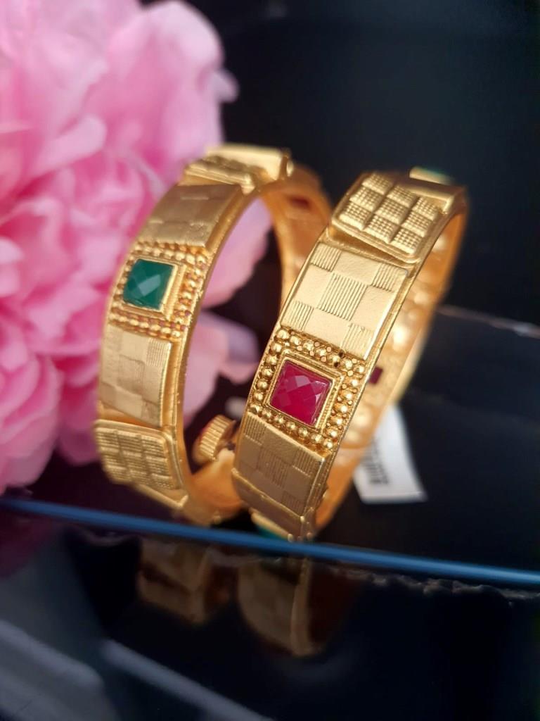 Designer Gold Plated Antique Bangles.