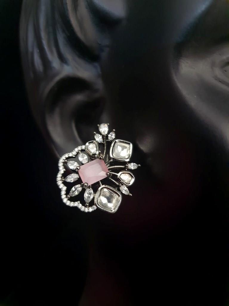 Marquise And CZ Diamond Designer Tops Earrings.