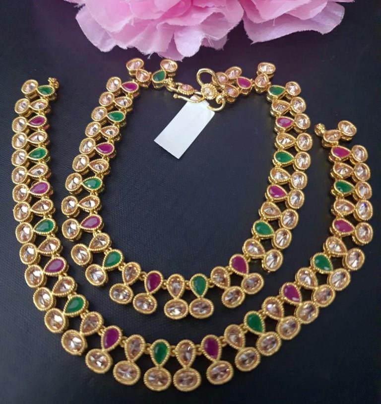 Studded With Polki Kundan Payals.